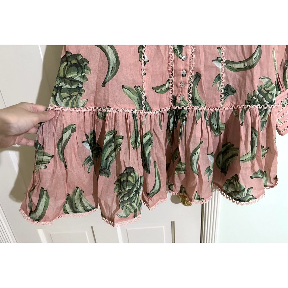 Alemais Pink Mini Dress with Green Banana Print - Picture 8 of 16